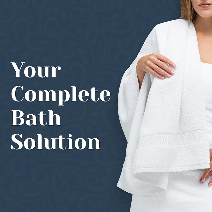 Luxury White Bath Towel Set of 8 Pieces - Image 3