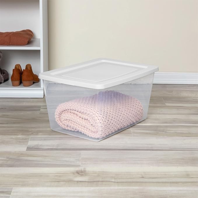 Sterilite Clear Storage Box Stackable Tote, 58 Quart - Image 6