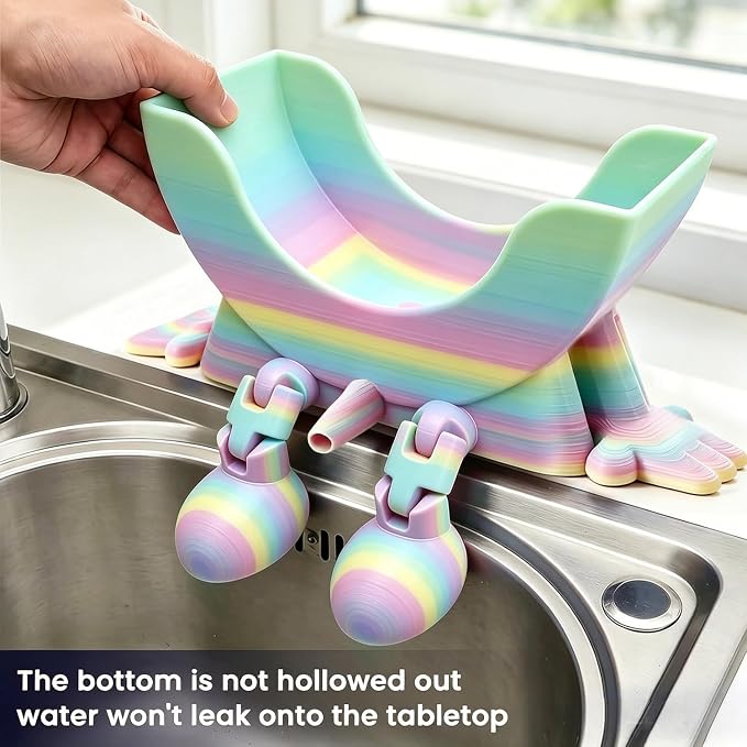 Creative Drainage Sponge Holder: Traceless Glue, 3D Printed Funny Kitchen Sink - Image 9