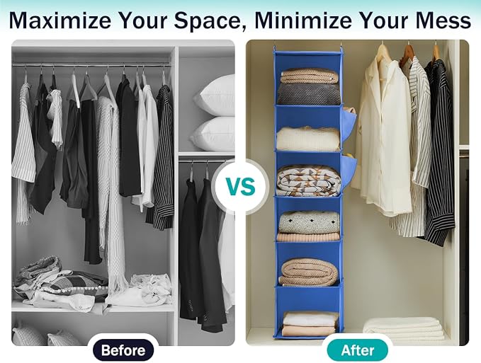 YOUDENOVA Hanging Closet Organizer and Storage, Clothes Organizer - Image 5