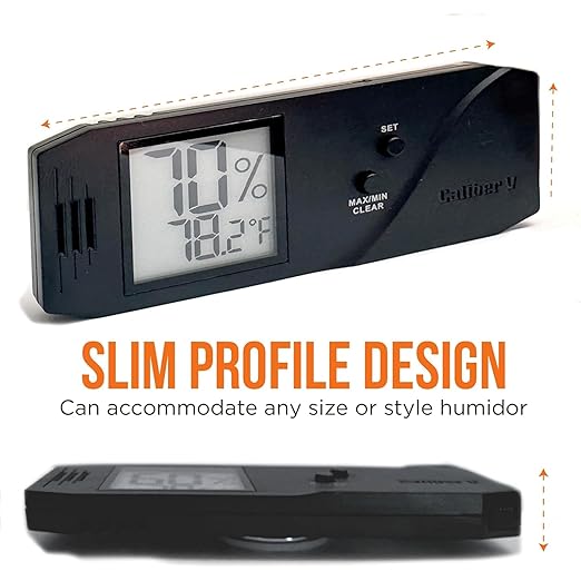 Oasis Humidification Calibration Kit - Caliber V Digital Hygrometer and Thermometer + OasisPak Two-Way Humidity Control Pack - Calibration Kit for Humidors - Digital Thermometer with Hydration Packets