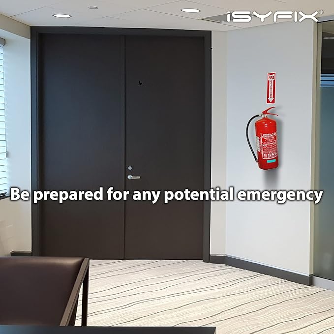 iSYFIX Fire Extinguisher Reflective Sticker Sign – 5 Pack 4x12 – Premium Self-Adhesive Vinyl, Laminated for Ultimate UV, Weather, Scratch, Water and Fade Resistance, Indoor and Outdoor