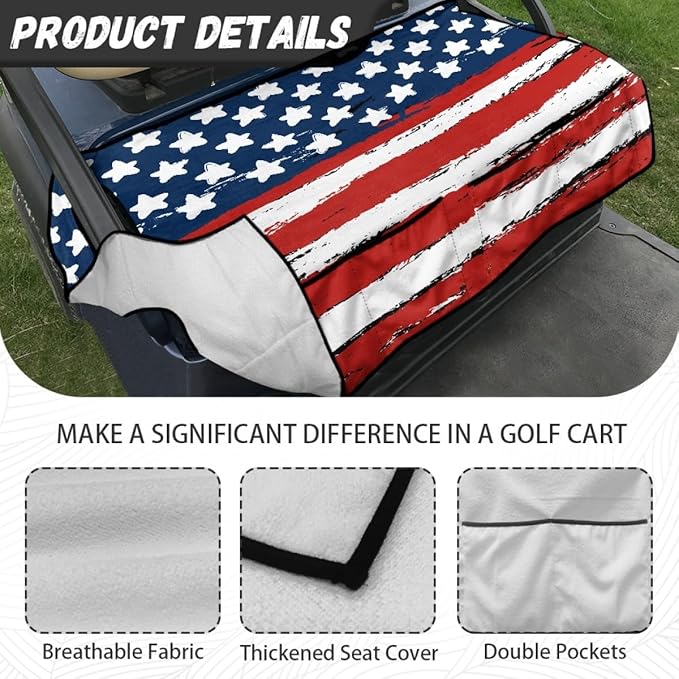 Golf Cart Seat Cushion Cover Designed for Long-Term Outdoor Use, Featuring Breathable Fabric and Waterproof Seat Protection