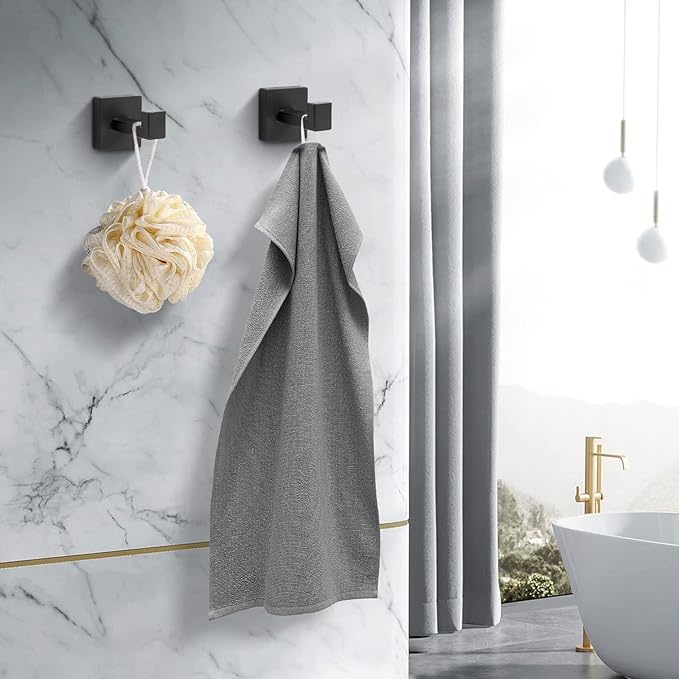 Heavy Duty Stainless Steel Towel Hooks, Wall Mounted Square Robe Hooks - Image 4