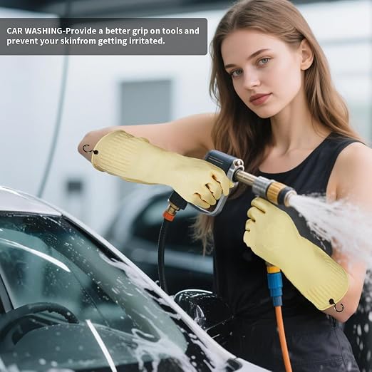 Rubber Gloves for Cleaning – 3 Pairs Reusable Gloves for Dishwashing, Kitchen - Image 5