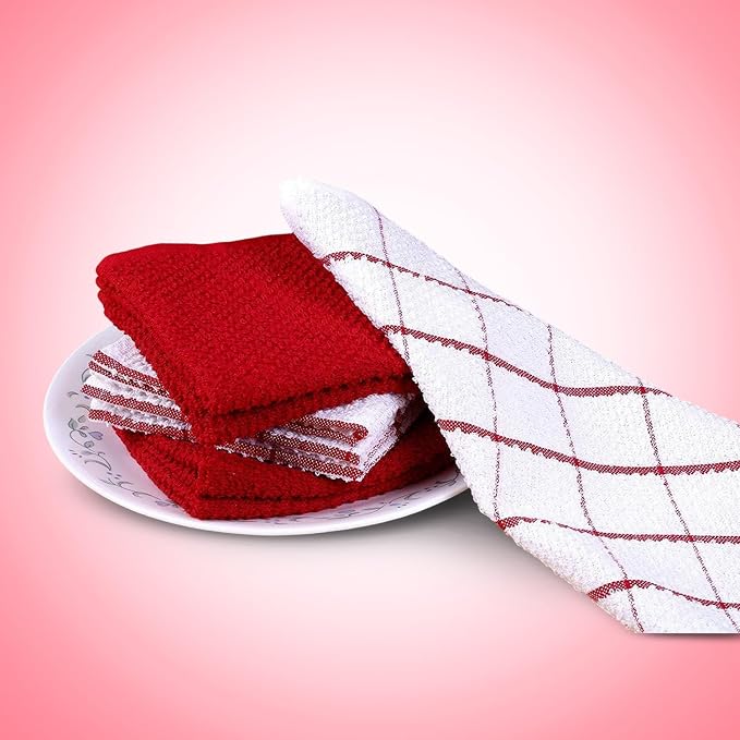 AMOUR INFINI Cotton Kitchen Dish Cloths Set of 8 – Highly Absorbent, Super Soft - Image 6
