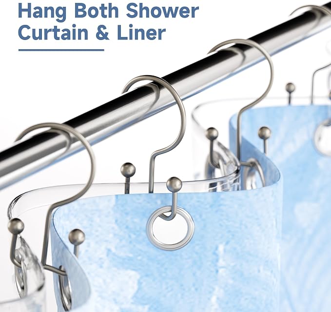 Titanker Shower Curtain Hooks Rings, Rust Resistant Metal Minimalist Simple - Image 2