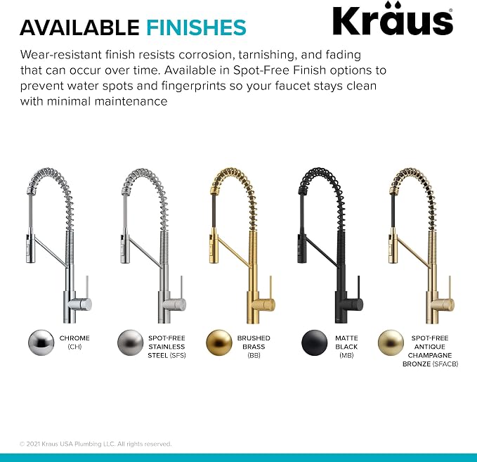 KRAUS Oletto Commercial Style Single Handle Pull Down Kitchen Faucet - Image 14