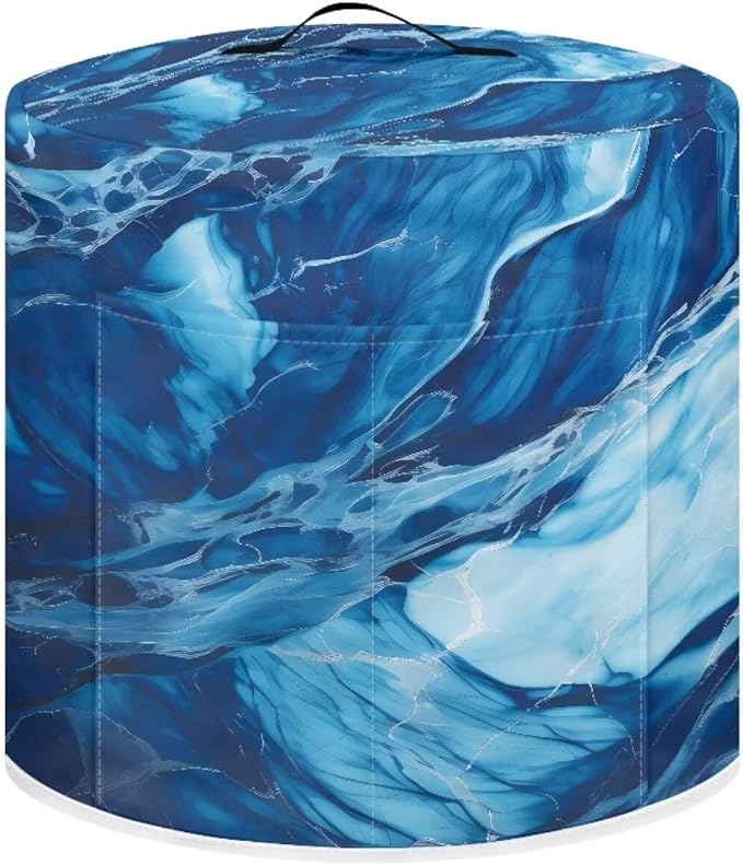 Small Appliance Covers, Dust Cover for 3 Quart Air Fryer & Pressure Cooker Kitchen Appliance Accessories, Pressure Cooker Air Fryer Rice Cooker Dust Cover, Marble Blue