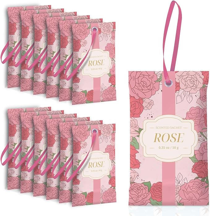 SCENTORINI Scented Sachets for Drawer and Closet, Rose Scent 14 Pack by SCENTORINI