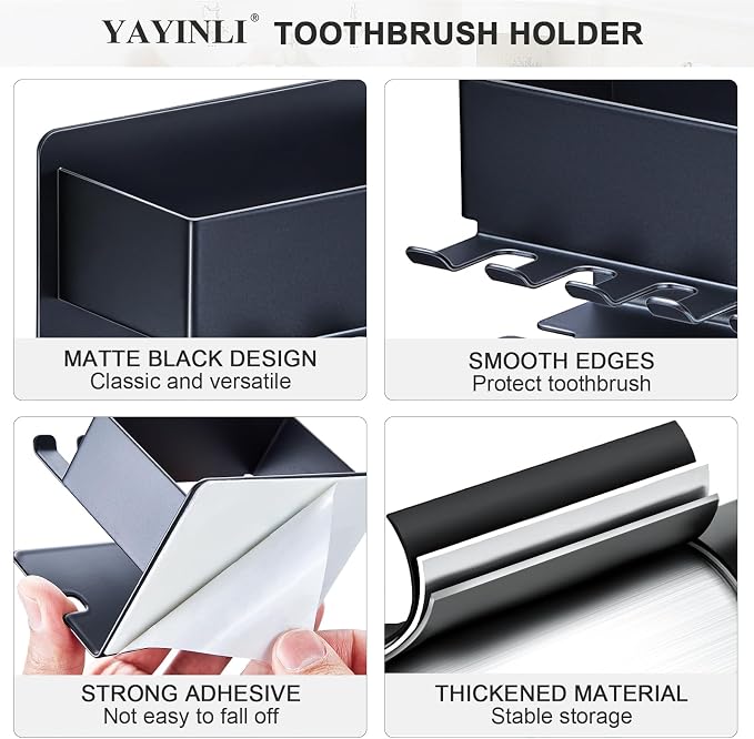 Toothbrush Head Holders, Electric Tooth Brush Head Holder, Adhesive Toothpaste - Image 5