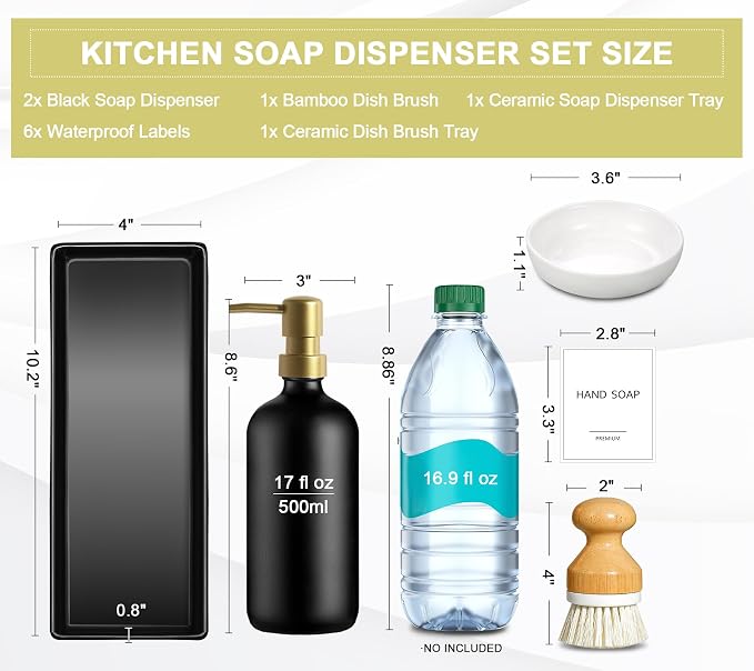 GMISUN Dish Soap Dispenser for Kitchen, 17 fl oz Dish Soap Dispensers - Image 3