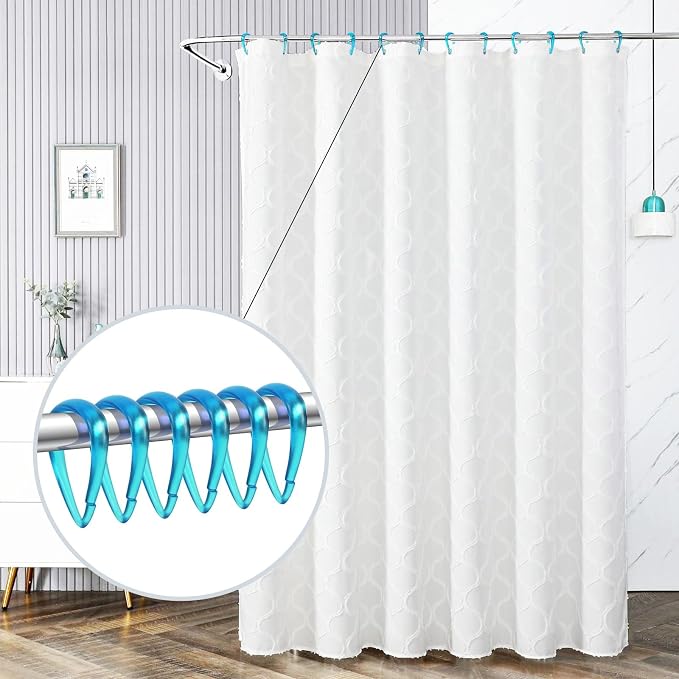 Top-spring Turquoise Shower Curtain Hooks 12Pcs Drop Shaped Hooks Shower - Image 7