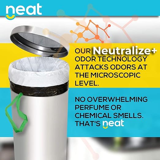 Neat 13 Gallon Drawstring Trash Bags 24" x 25" 200 Count Black & White - Image 5