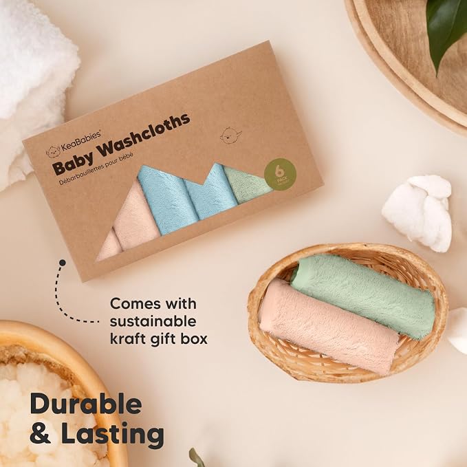 6-Pack Baby Washcloths, Soft Absorbent Washcloths - Image 7