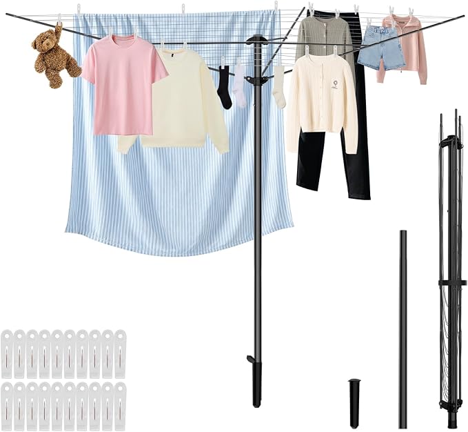BAKON Heavy Duty Clothesline Outdoor, 30M Anti-Sag Drying Line Rustproof Wind by BAKON