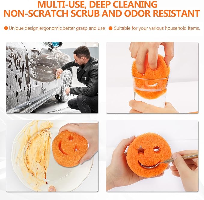 Kitchen Sponges 6 Pack, Scratch Free Dish Sponges - Image 6