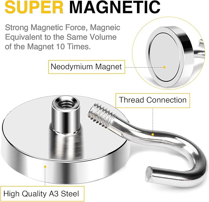 DIYMAG Magnetic Hooks 10pcs 170lbs Cruise Essentials 2026 Magnet Hook - Image 3