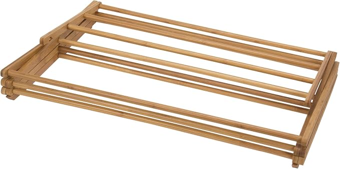Household Essentials Bamboo Folding Clothes Drying Rack, Upscale Laundry Rack - Image 3
