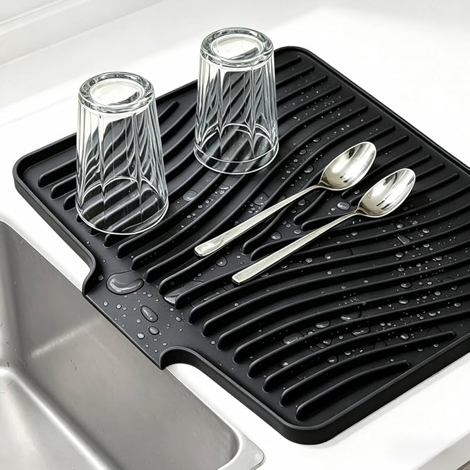 Silicone Dish Drying Mat, 19.7"*17" Dish Drying Pad, Kitchen Accessories by EBIGIC
