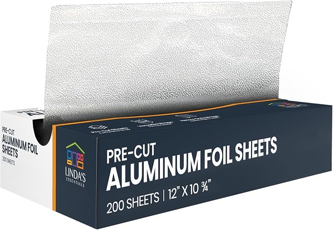 Pre-Cut Aluminum Foil Sheets 200 Count by LindasEssentials