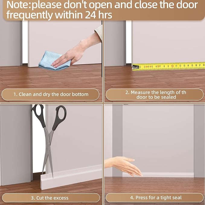 KNEELISA 39" White Under Door Draft Stopper Interior - Image 9