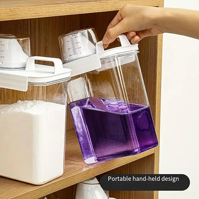 61oz Leak-Proof Laundry Detergent Dispenser, Double Sealed Refillable Container - Image 3