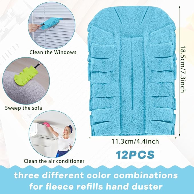Zubebe 12 Pcs Reusable Duster Refills Fleece - Image 2