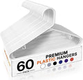 HOUSE DAY White Plastic Hangers 60 Pack, Slim Space-Saving Clothes Hangers | by HOUSEDAY