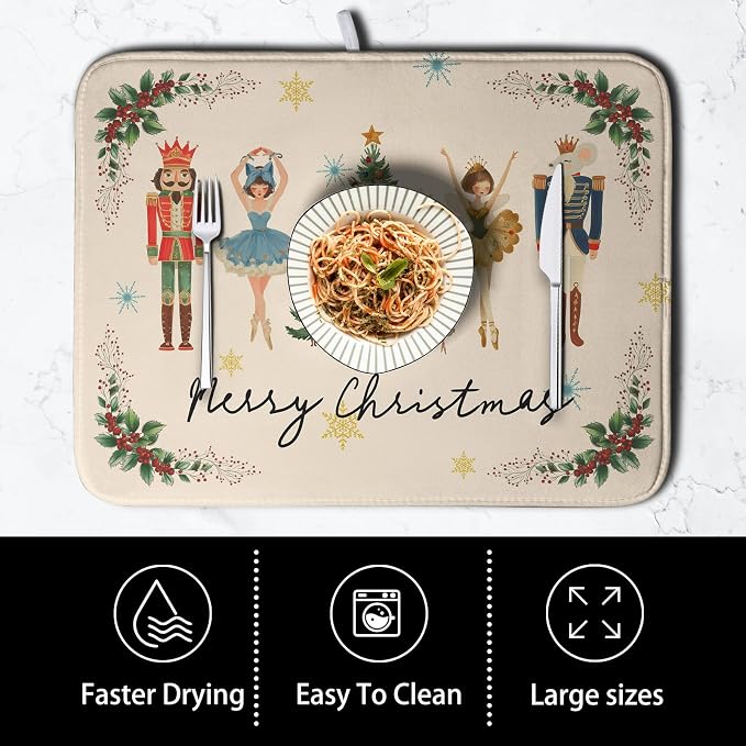 Merry Christmas Nutcracker Dish Drying Mat - Image 4