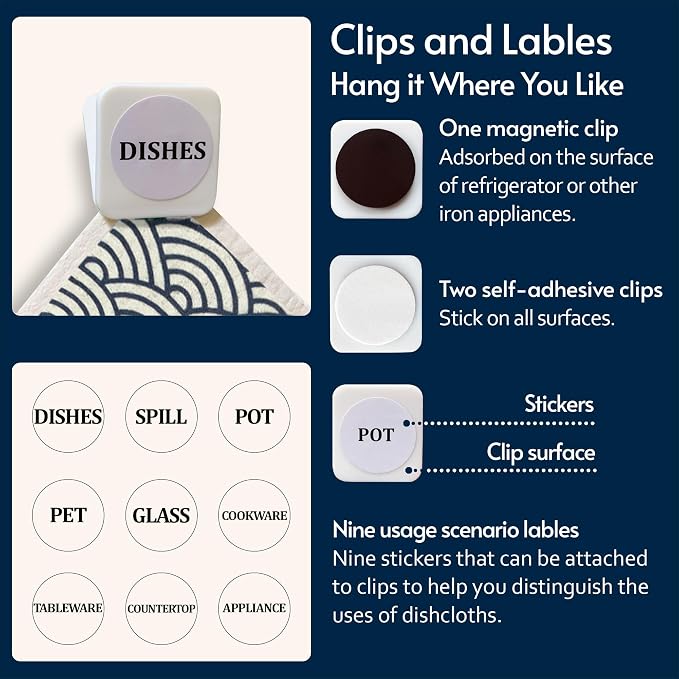 Eulnars Swedish Dishcloths for Kitchen, 8 Pack Japanese Pattern Reusable Paper - Image 7