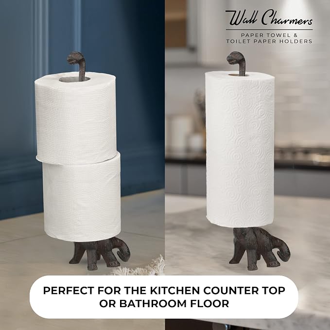WallCharmers Rustic Paper Towel Holder, Metal Toilet or Kitchen Paper Holder - Image 3