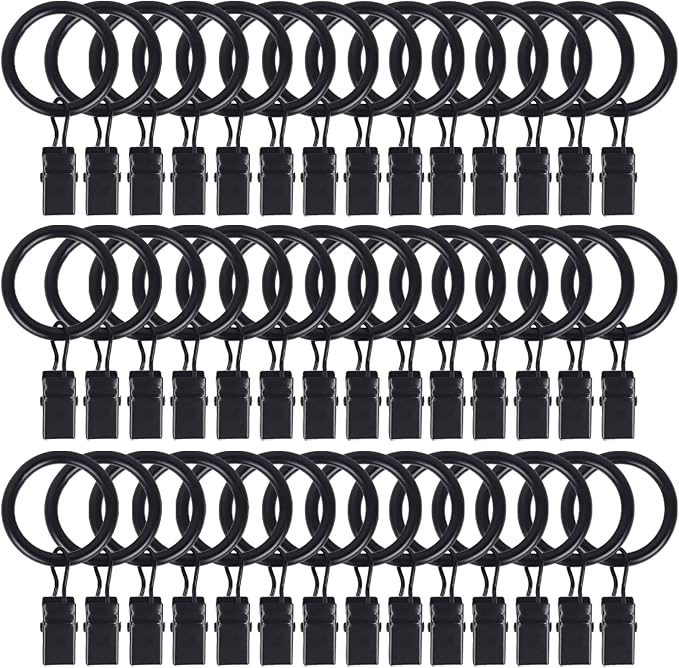 42 Pack Curtain Rod Clip Rings, Metal Drapery Ring by LULARINE