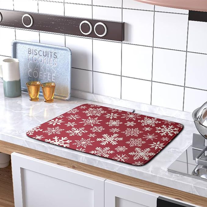 Christmas Snowflakes Dish Drying Mat - Image 5