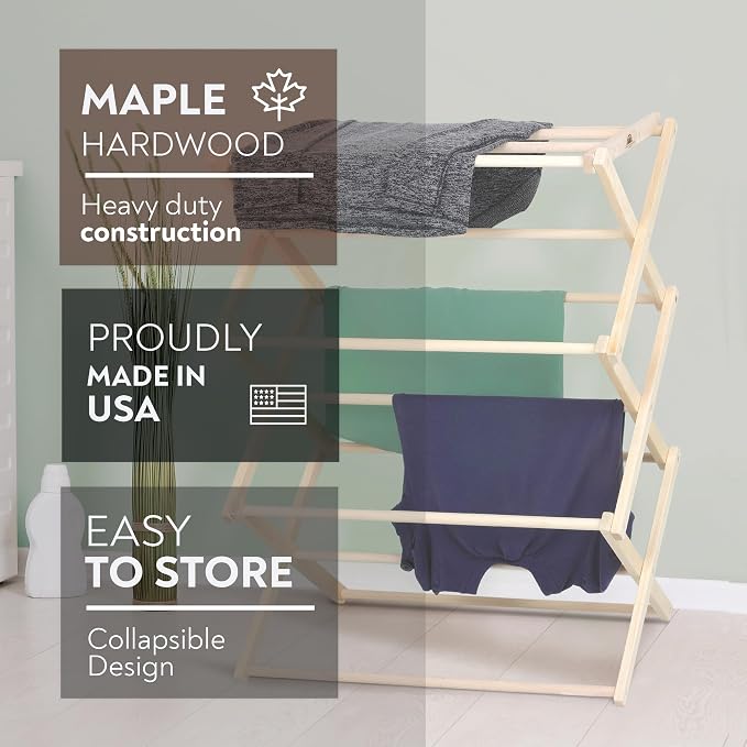 Premium American Maple Clothes Drying Rack - Image 2