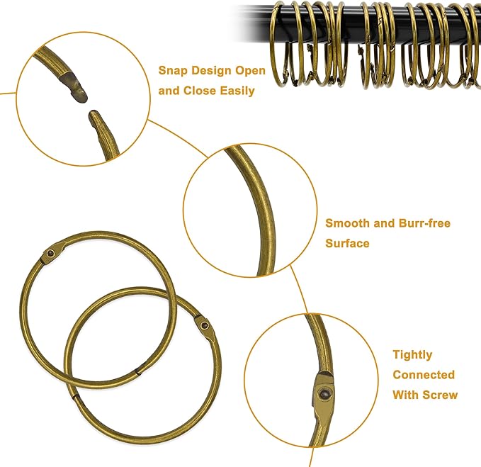 Shower Curtain Hooks Rings, Glide Smoothly Round Shower Rings - Image 3