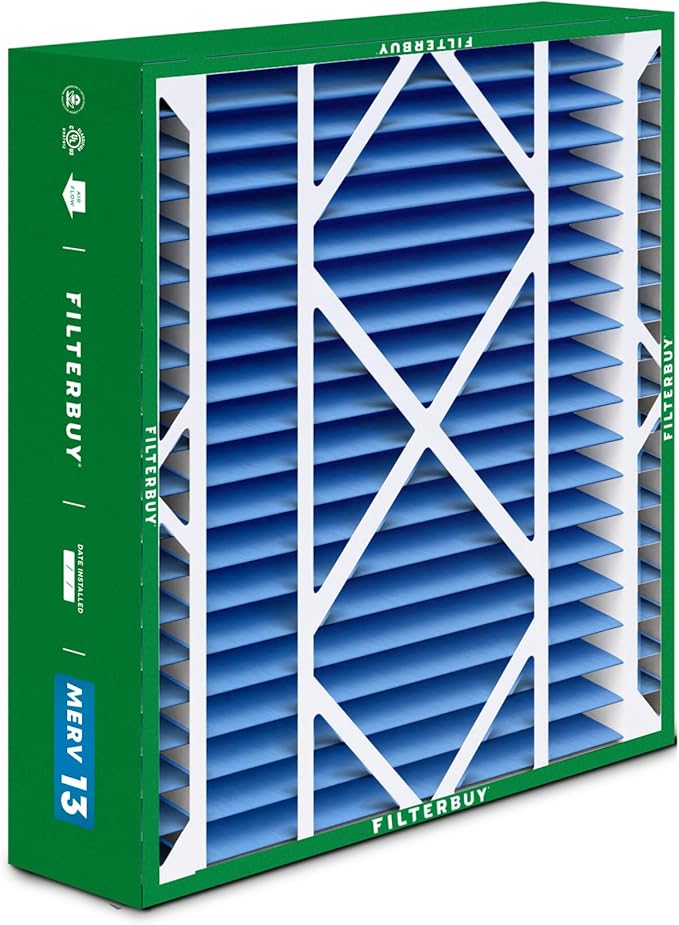 Filterbuy 20x26x5 Air Filter MERV 13 Optimal Smoke & Allergy Defense (2-Pack), Pleated HVAC AC Furnace Filters for Electro-Air, Lennox, White Rodgers, and More (Actual Size: 20.00 x 25.88 x 4.88)