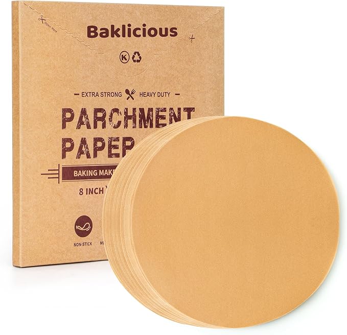 Baklicious 250Pcs 4 Inch Parchment Paper Rounds. Non Stick Round Parchment Paper, Baking Parchment Circles for Cake Baking, Patty Separating, Tortilla Wrapping