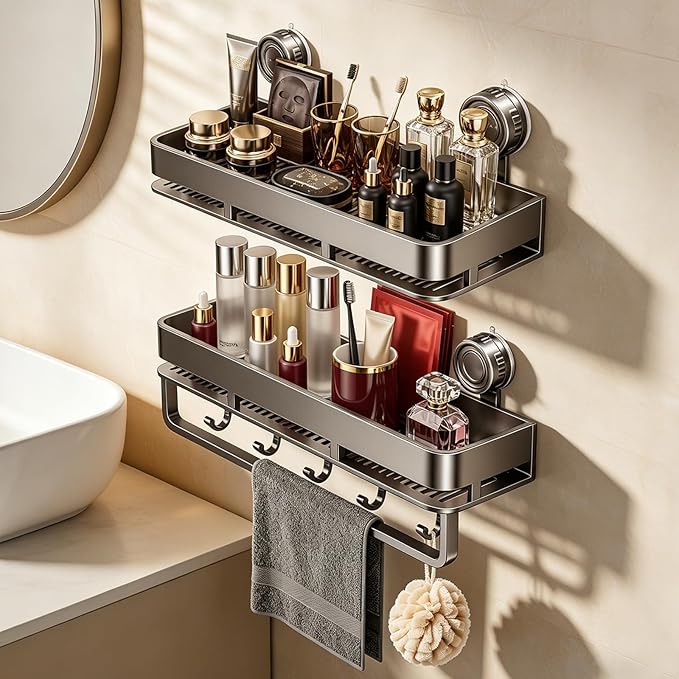 Suction Cup Shower Caddy, No Drilling, Rectangular by Unknown