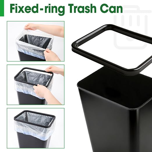 5 Pack Small Trash Can, Plastic Wastebaskets, 3.5 Gallon Small Garbage Can - Image 4