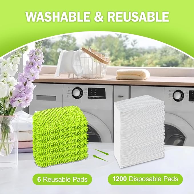 6 Pack Reusable Mop Pads Compatible - Image 4