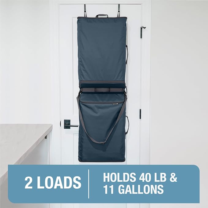CleverMade Over-the-Door Double Laundry Hamper, 43L Laundry Organizer Ocean - Image 7
