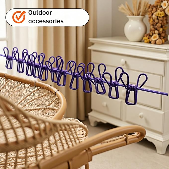 Portable Clothesline with 12 Clips - Image 8