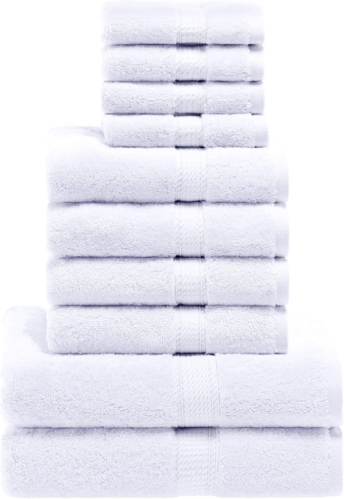 SUPERIOR Egyptian Cotton Ultra Plush & Absorbent, 10 Piece Set, Soft Luxury by SUPERIOR