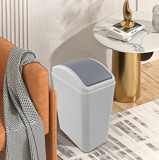 4.5 Gallon Plastic Trash Can with Swing Lid, Swing Top Garbage Can, 3 Packs