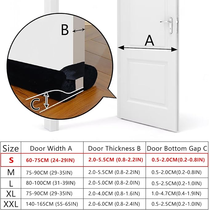BKSAI Door Draft Stopper for Doors No Adhesive Draught Excluder Under Door Wind - Image 2