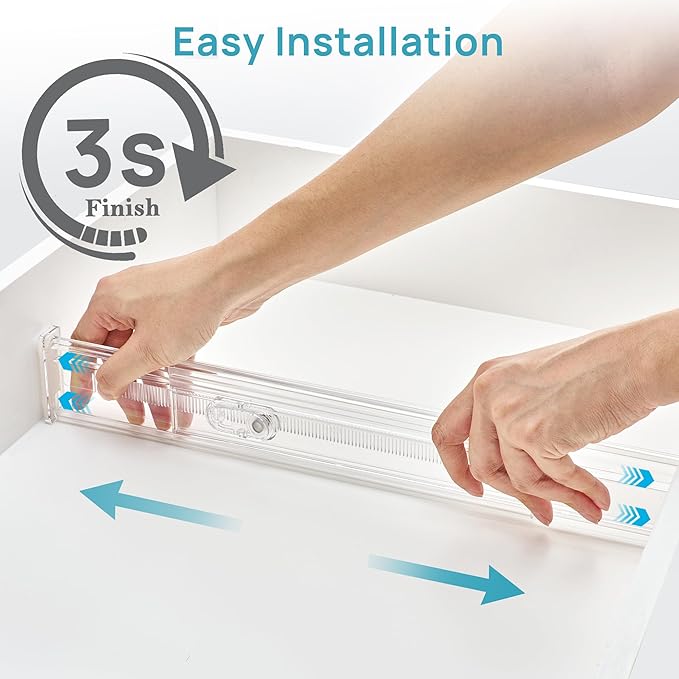 Vtopmart 2.36" Short Upgrade Drawer Dividers 12.8"-22.3" Expandable 4 Pack | - Image 6