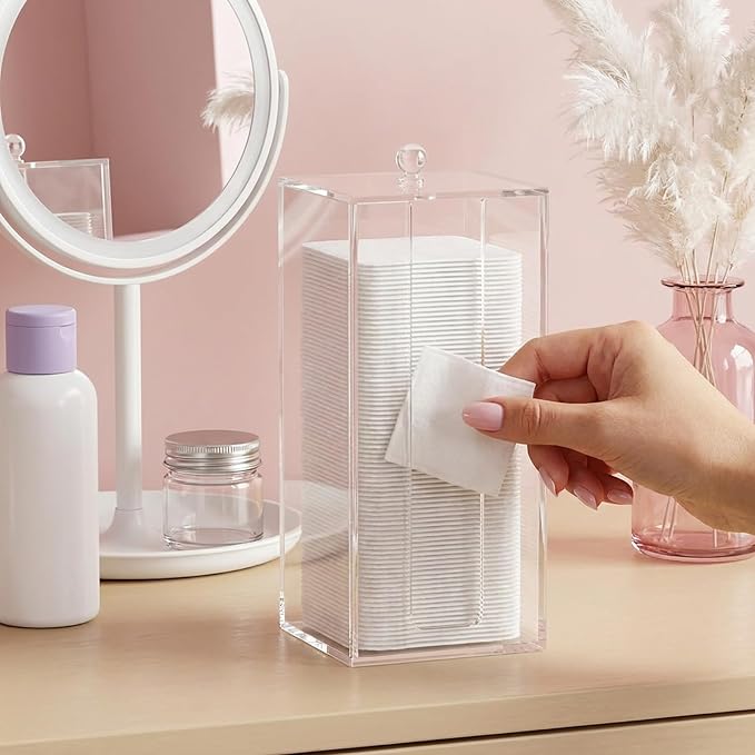 Acrylic Clean Pad Storage Box for Clean Skin Club, Cotton Pad Dispenser - Image 3