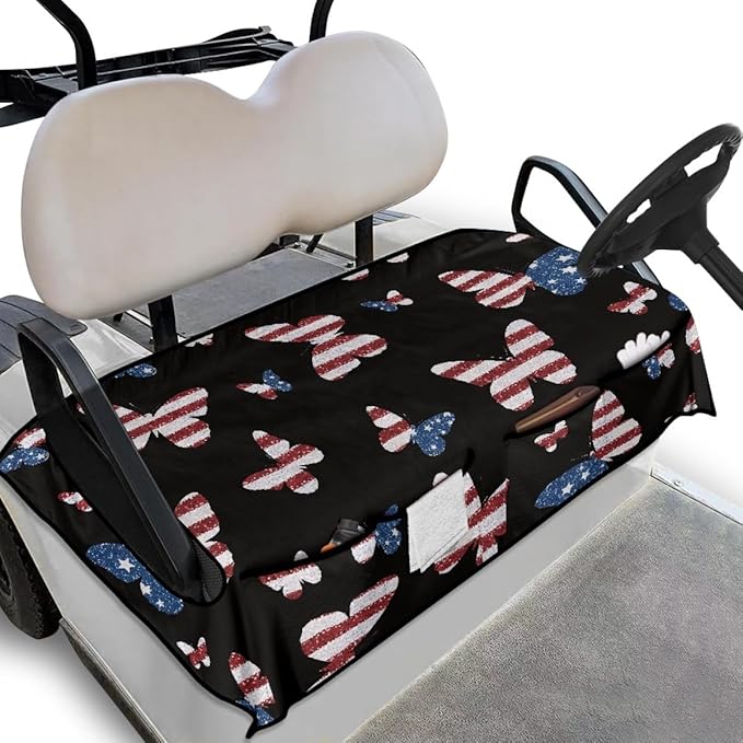 Golf Cart Seat Cushion Cover with Sweat Absorbing Microfiber Fabric and Waterproof Protection for Comfortable Outdoor Seating