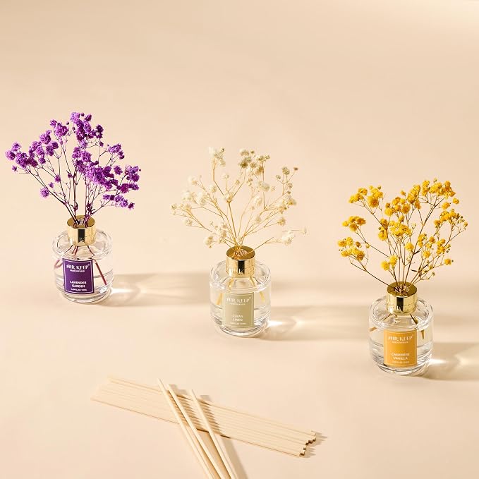 Reed Diffuser Set of 3, Clean Linen Cashmere Vanilla Lavender Garden Oil Reed - Image 6